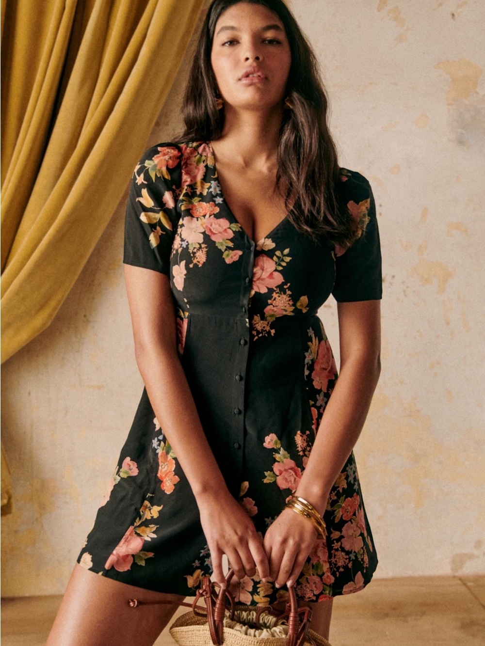 Lily silk dress in Calvin black in size US4